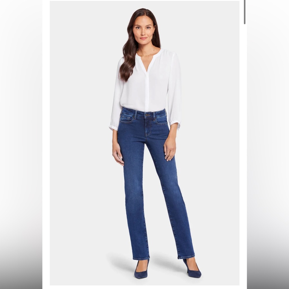NYDJ Marilyn Straight Jeans denim lift tuck technology women’s size 16